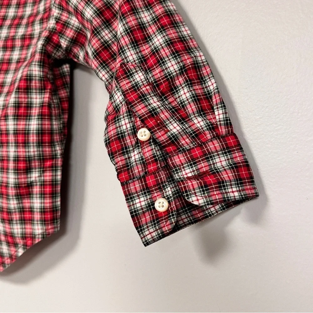 Ralph Lauren Kids Red Plaid Button Down, Long Sleeve Shirt, 2 / 2T  EUC!